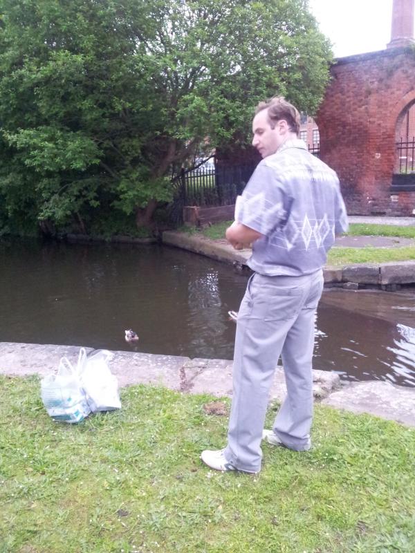 Feeding ducks