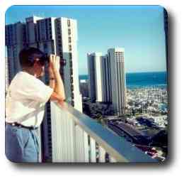 Man with binoculars