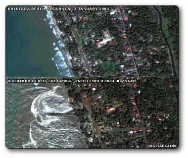 Sri Lanka shoreline, before and after the earthquake