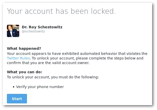 Twitter lockout