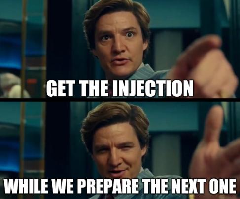 Get the injection... While we prepare the next one