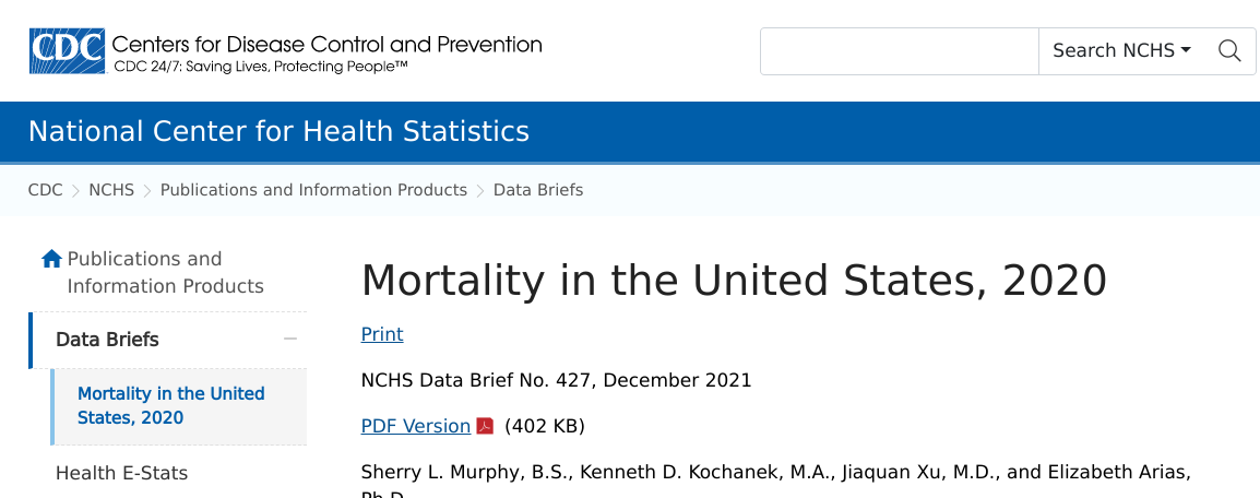 CDC on mortality