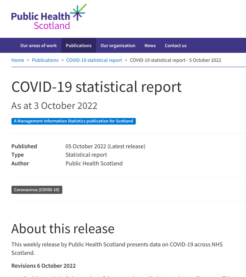 COVID-19 statistical report