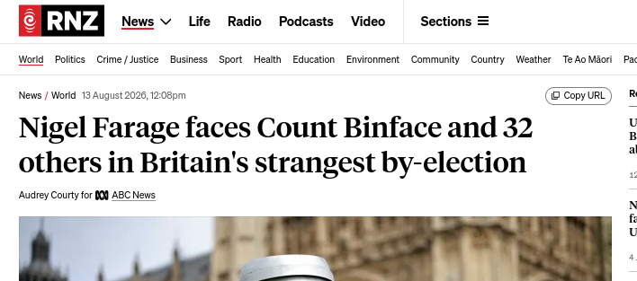 Nigel Farage faces Count Binface and 32 others in Britain's strangest by-election