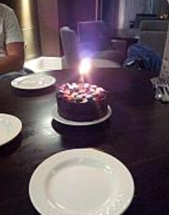 A cake and candle