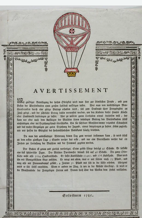 Leaflet Advertising the Planned Ascent of a Hot Air Balloon