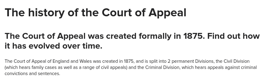 The history of the Court of Appeal