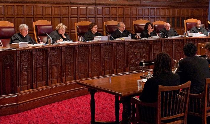 The New York Court of Appeals hears oral arguments in a 2009 case involving the Atlantic Yards development in Brooklyn.