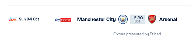 Manchester City v Arsenal today