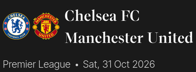 Chelsea FCM and Manchester United